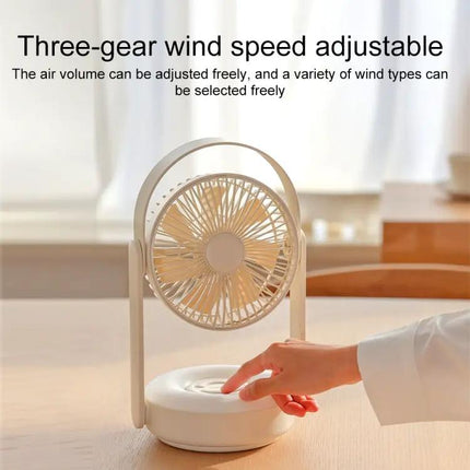 Rechargeable Portable USB Cooling Fan With LED Night Lamp
