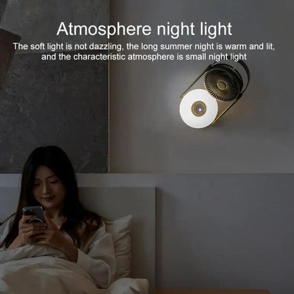 Rechargeable Portable USB Cooling Fan With LED Night Lamp