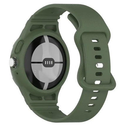 Google Pixel Watch Silicone Leather Texture Integrated Band