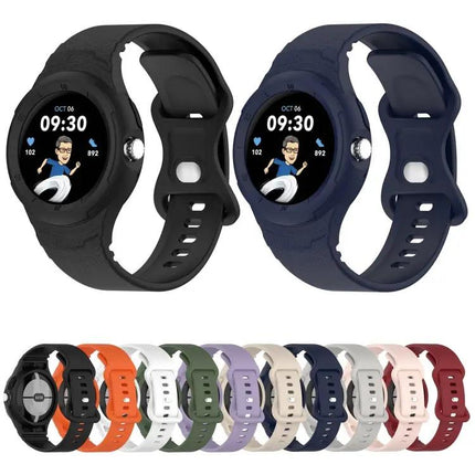 Google Pixel Watch Silicone Leather Texture Integrated Band