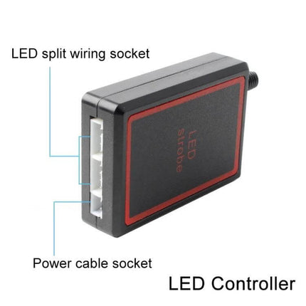 4 In 1 Car Grille LED Lights With Wireless Remote Control - LED controller module showing power cable socket and LED split wiring socket