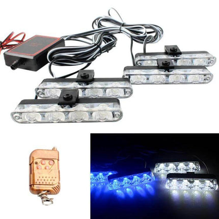 Car Grille LED Warning Lights 4in1 With Wireless Remote compact PS+ABS stick-on grille mount with wireless remote for daytime visibility and roadside signaling