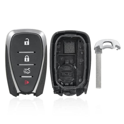 Replacement Key Shell for Chevrolet and Opel with 3 Buttons and Horn Button - black replacement key shell front and back with emergency metal blade