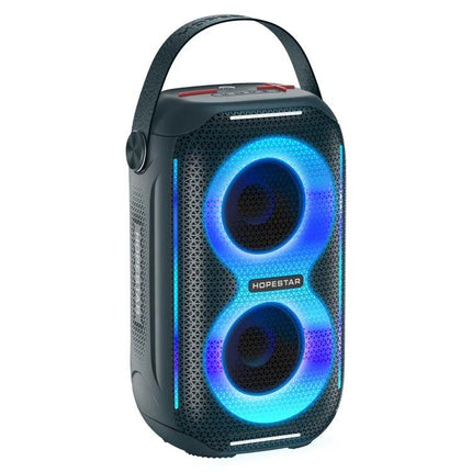 HOPESTAR Portable Wireless Speaker For Picnics And Home with glowing dual drivers, handle, splash-resistant design