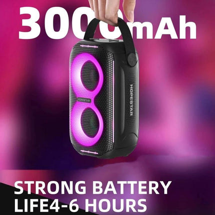 HOPESTAR Portable Wireless Speaker For Picnics And Home portable speaker with handle glowing RGB lights and 6-hour battery