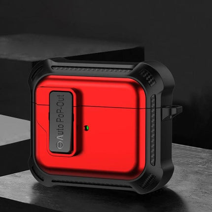 Signal Flag Case for AirPods in Daily Travel and Use — red protective AirPods case with carabiner-ready clip for commuting and outdoor use