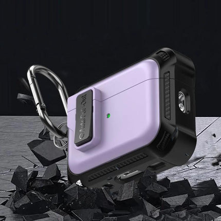 Signal Flag Case for AirPods in Daily Travel and Use — lavender rugged protective case with carabiner for commuting and outdoor use