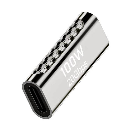 Zinc Alloy Type-C to Type-C Adapter for Charging and Data Transfer, 100W 20Gbps compact metal connector