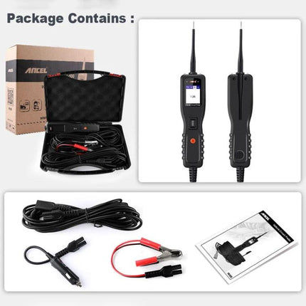 Ancel Tool for Routine Car Electrical Troubleshooting handheld tester kit with probes, leads, clamps and carrying case for home garage diagnostics