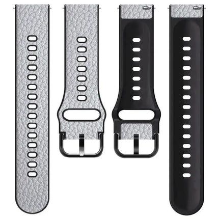 Universal TPU Litchi Texture Leather Watch Band 20 And 22mm