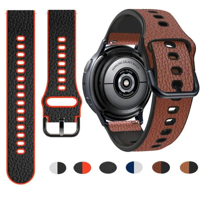 Universal TPU Litchi Texture Leather Watch Band 20 And 22mm