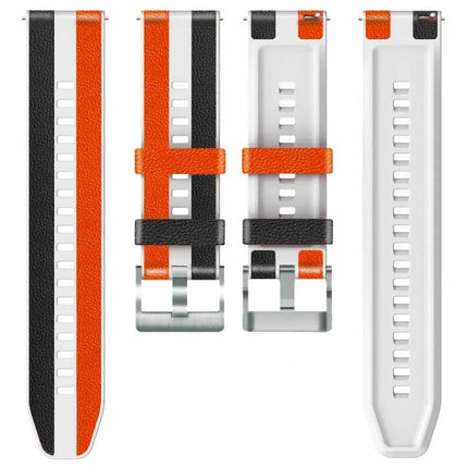 22mm Universal Three-Color Silicone Leather Watch Band