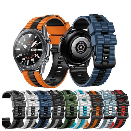 22mm Silicone Two-Tone Ocean Style Universal Watch Band