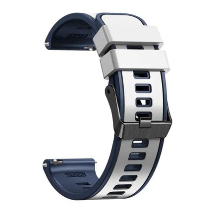 Universal 20mm Two-Tone Silicone Leather Watch Band