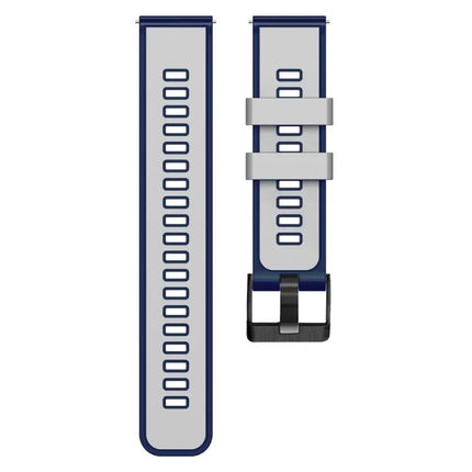 Universal 20mm Two-Tone Silicone Leather Watch Band