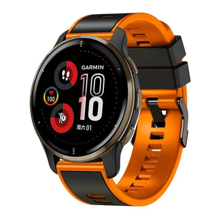 Universal 20mm Two-Tone Silicone Leather Watch Band
