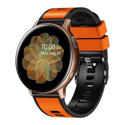 Universal Two Tone Silicone Leather Watch Band 22mm Strap