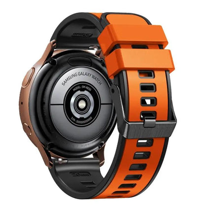 Universal Two Tone Silicone Leather Watch Band 22mm Strap