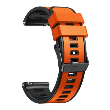 Universal Two Tone Silicone Leather Watch Band 22mm Strap