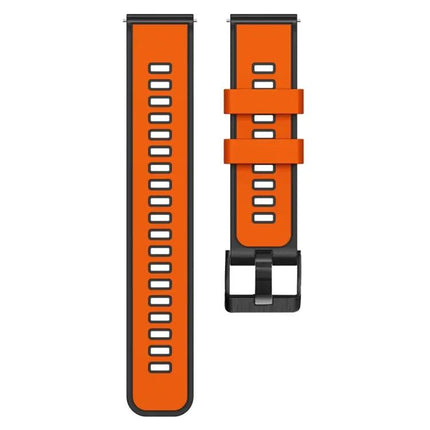Universal Two Tone Silicone Leather Watch Band 22mm Strap
