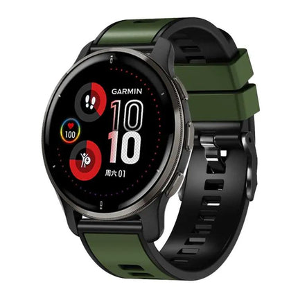 Universal Two Tone Silicone Leather Watch Band 22mm Strap