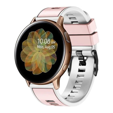 Universal Two Tone Silicone Leather Watch Band 22mm Strap