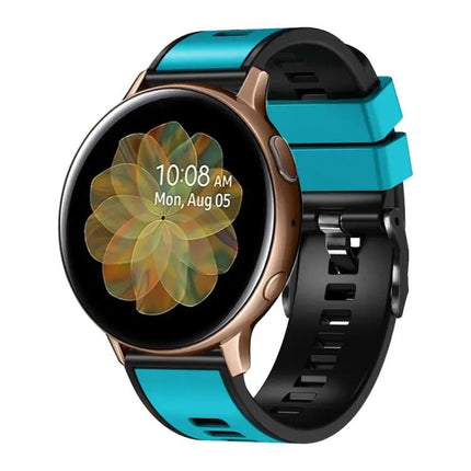 Universal Two Tone Silicone Leather Watch Band 22mm Strap