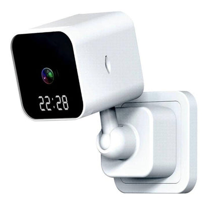 WiFi Clock Camera with Two-Way Audio for Home Monitoring discreet white clock camera with app monitoring and two-way audio