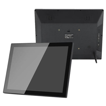 15-Inch WiFi Digital Photo Frame for Cloud Photo Sharing showing front LED screen and rear ports for home or office display