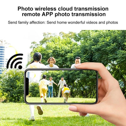 15-Inch WiFi Digital Photo Frame for Cloud Photo Sharing showing smartphone sending family photo to frame via cloud app