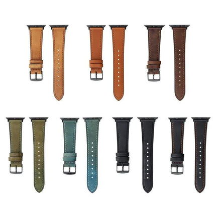 Crazy Horse Leather Apple Watch Band Compatible 41/44/45mm | Syndmart
