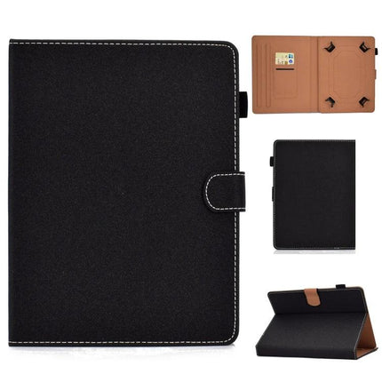 Solid Color Universal Leather Flip Case for 7-10 Inch Tablets black leather folio with stand and card slots