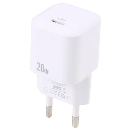 Essential EU Plug USB-C Charger for Everyday Device Needs - white 20W compact USB-C wall charger for smartphones and tablets