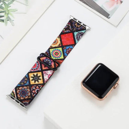 Ethnic Elastic Nylon Watch Band For Apple Watch 40-49mm