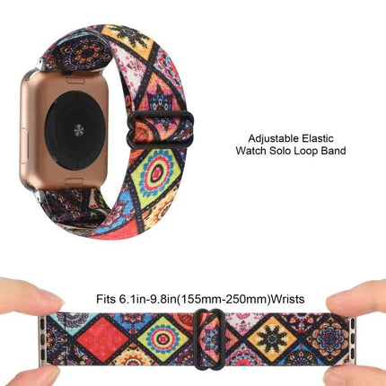 Ethnic Elastic Nylon Watch Band For Apple Watch 40-49mm