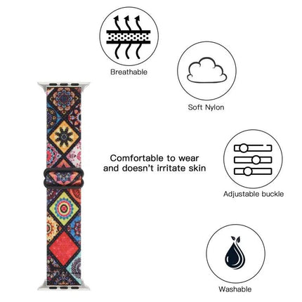 Ethnic Elastic Nylon Watch Band For Apple Watch 40-49mm
