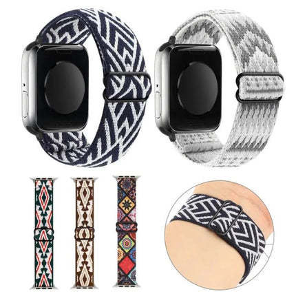 Ethnic Elastic Nylon Watch Band For Apple Watch 40-49mm