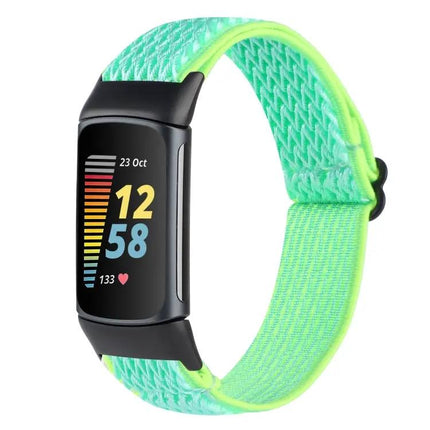 Braided Nylon Watch Band Adjustable For Fitbit Charge 5