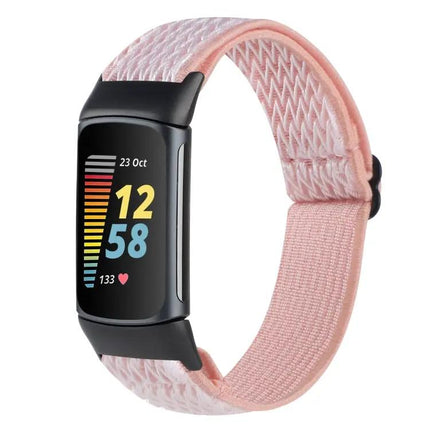 Braided Nylon Watch Band Adjustable For Fitbit Charge 5