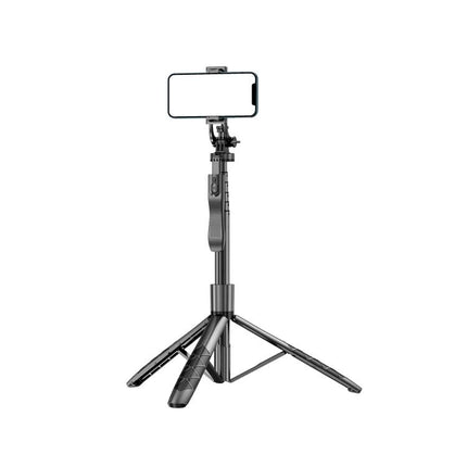 Foldable Selfie Stick Tripod for Everyday Travel Photos, compact tripod stand with phone holder and Bluetooth remote for travel selfies