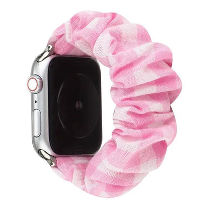 Plaid Fabric Steel Loop Band For Apple Watch 38-45mm