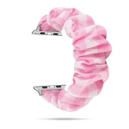 Plaid Fabric Steel Loop Band For Apple Watch 38-45mm