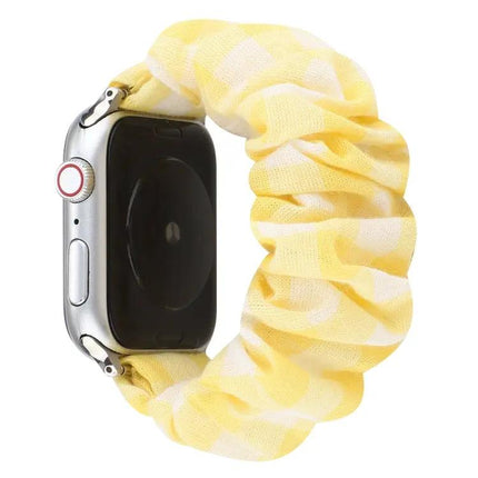 Plaid Fabric Steel Loop Band For Apple Watch 38-45mm