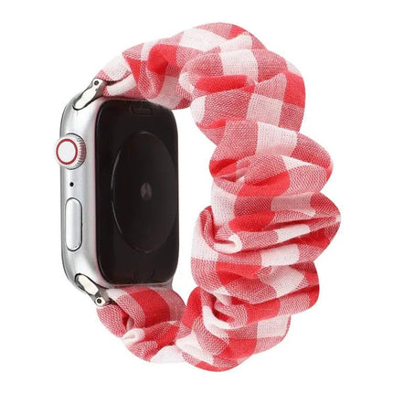 Plaid Fabric Steel Loop Band For Apple Watch 38-45mm