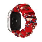 For Apple Watch Ultra 49mm / Series 8&7 45mm / SE 2&6&SE&5&4 44mm / 3&2&1 42mm / Big Red Flower
