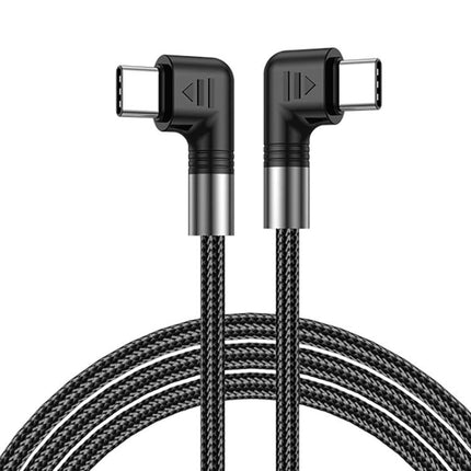 Elbow USB-C Cable for Everyday Device Charging and Syncing - braided 90-degree connectors for gaming and desk use, tangle-resistant cable