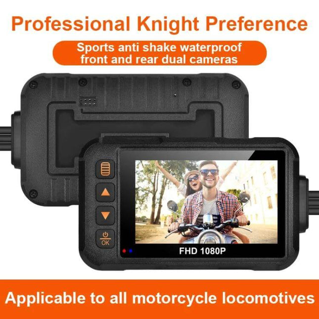 SE60 Waterproof Motorcycle DVR for Ride and Parking Monitoring dual-lens waterproof motorcycle DVR with 720P front and 480P rear