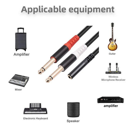 Essential Audio Adapter for Home and Travel Music Connections - 3.5mm to 6.35mm cable for speakers, mixers, guitars, keyboards, amplifiers