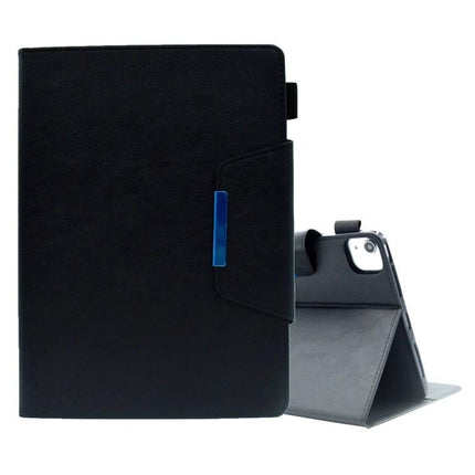 Suede Texture Leather Case with Magnetic Clasp for iPad 10th Gen black folio cover with stand and hands-free horizontal viewing