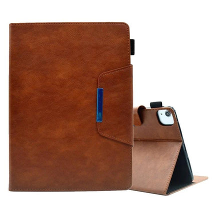 Suede Texture Leather Case with Magnetic Clasp for iPad 10th Gen in brown, textured grip, magnetic clasp, foldable hands-free horizontal stand